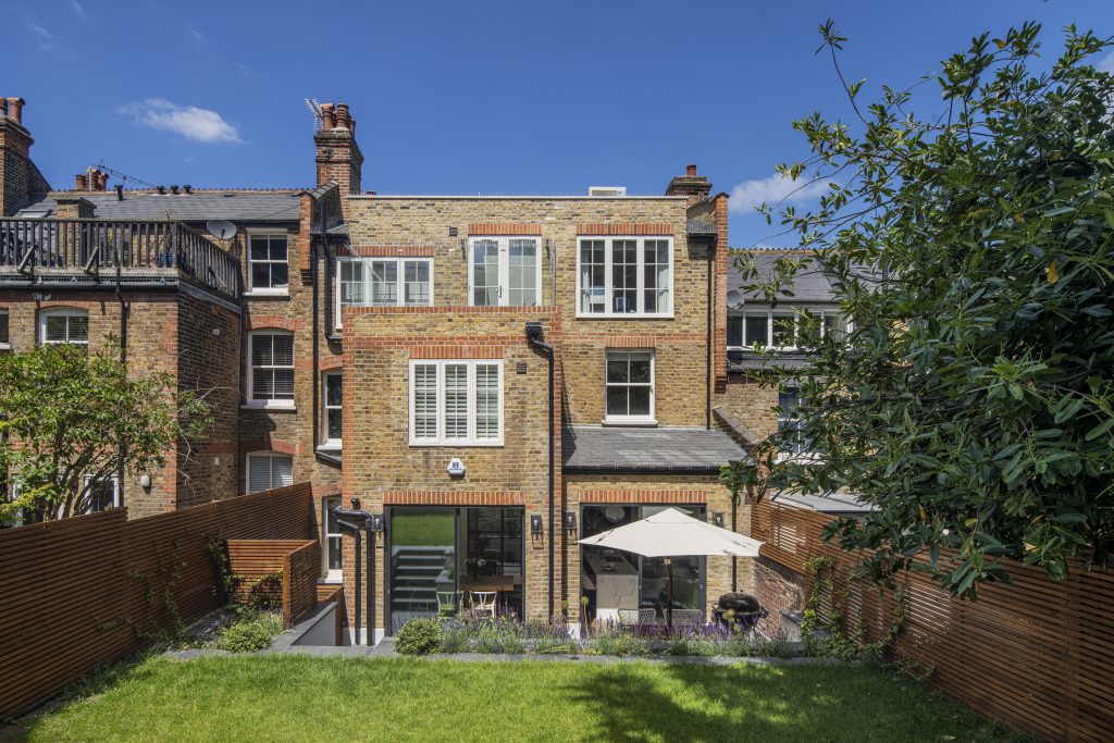 Rear elevation and garden at Muswell Haven, daytime