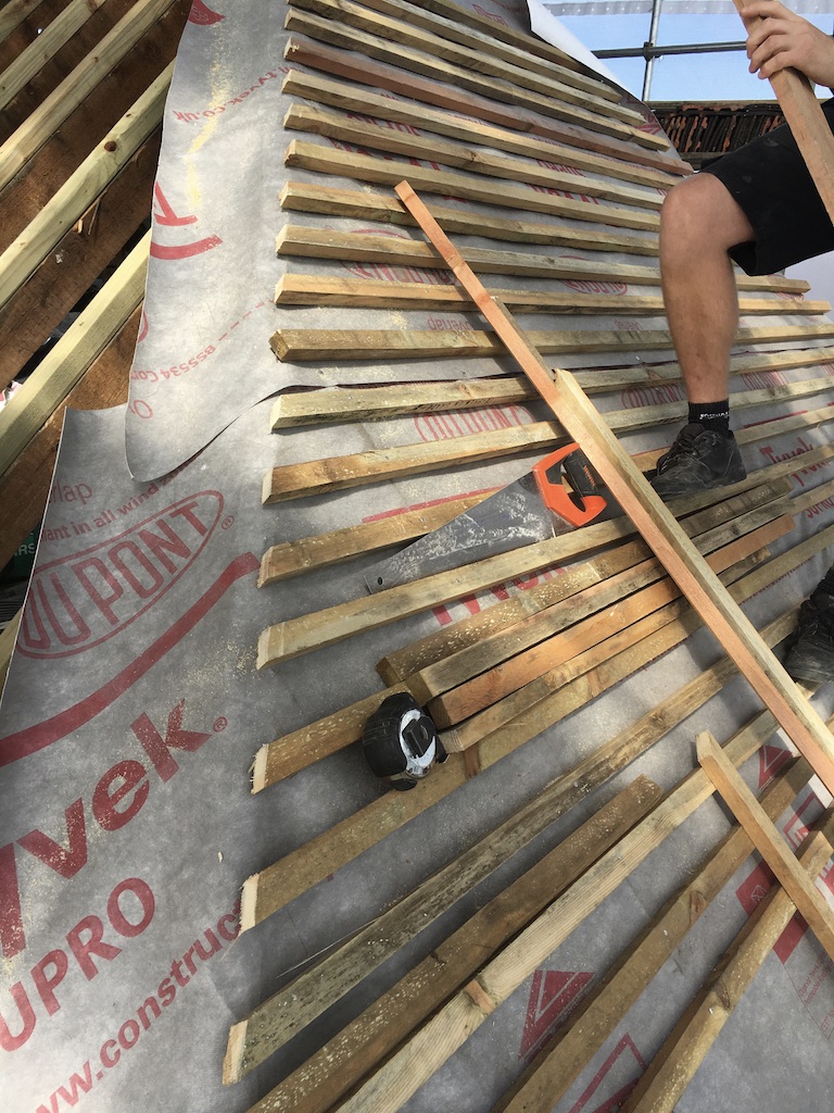 Breather membrane and roof battens during East Finchley loft conversion roofing works